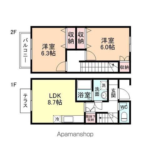メゾンボヌール(2DK)の間取り写真