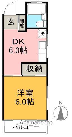 スカイパレス二葉(1DK/3階)の間取り写真