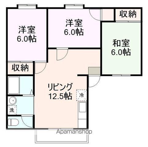 セレッソ東芝中(3LDK/2階)の間取り写真