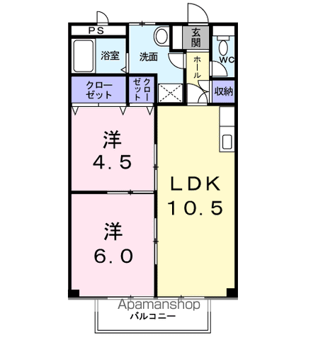 ソフィア99(2LDK/2階)の間取り写真
