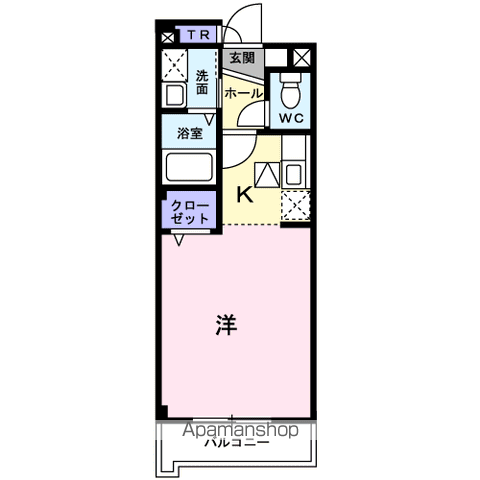 ブレスィング幕張(1K/1階)の間取り写真