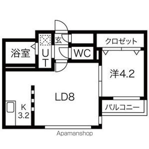 BLANC BONHEUR N14(1LDK/3階)の間取り写真