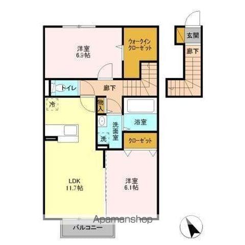 レムロード・M(2LDK/2階)の間取り写真