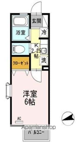 シンフォニー(1K/1階)の間取り写真