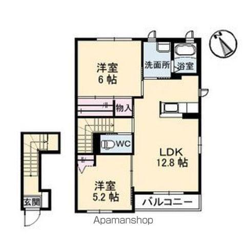 フロイデ波多見(2LDK/2階)の間取り写真