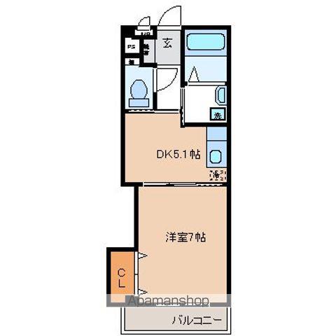 アルカディア・ハミーユ(1DK/2階)の間取り写真