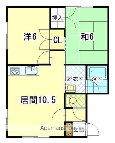 ピュアシティーⅡ(2LDK/2階)の間取り写真