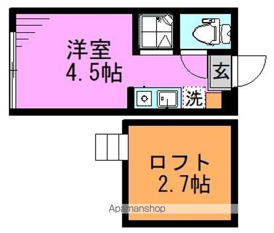 ハーモニーテラス南阿佐ヶ谷Ⅱ(ワンルーム/1階)の間取り写真