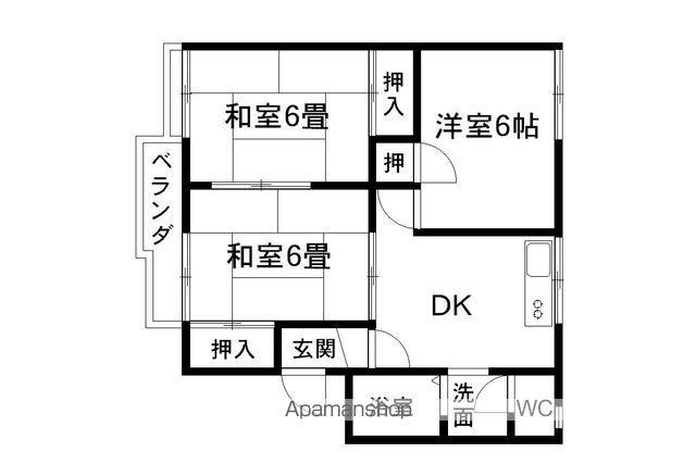 タウニィナイル(3DK/2階)の間取り写真