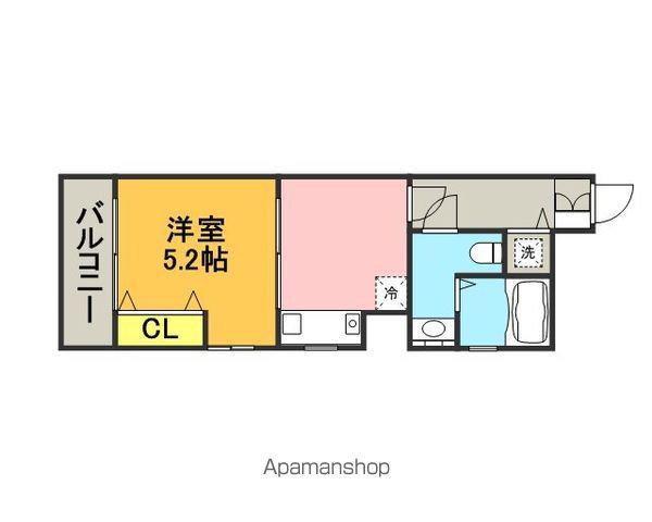 アイセレブ天神東(1K/8階)の間取り写真