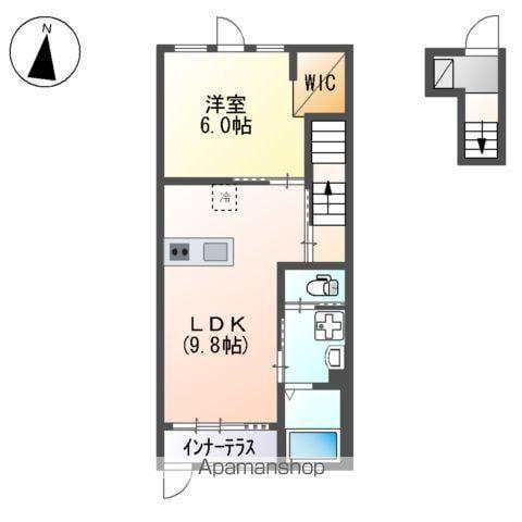 GRANDLUANA(1LDK/2階)の間取り写真