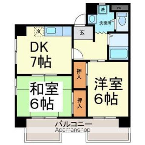 サンパーク大鐘Ⅲ(2DK/3階)の間取り写真