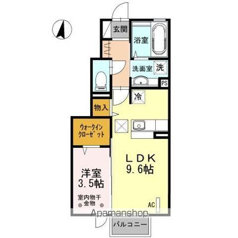 エンジェル12(1LDK/1階)の間取り写真