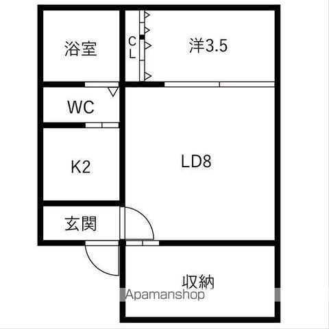 11条ビル(1LDK/1階)の間取り写真