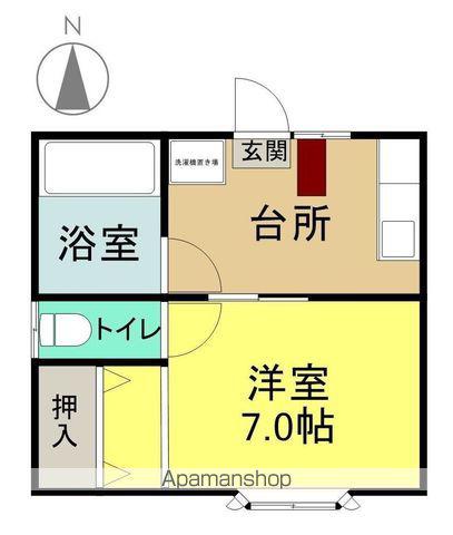 グリーンヒルズ郷ヶ丘(1DK/1階)の間取り写真