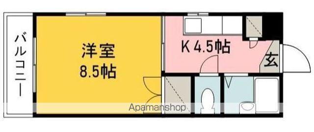 アネーロ鉄砲町(1K/1階)の間取り写真