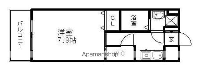 S-FLAT(1K/2階)の間取り写真