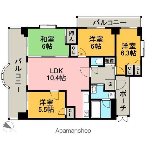 ライオンズマンション名島(4LDK/3階)の間取り写真