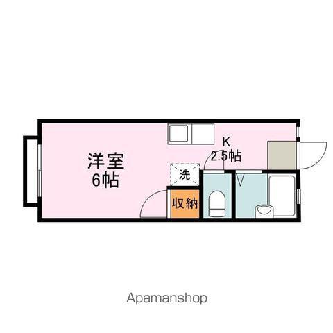 ヴィラ西町(ワンルーム/2階)の間取り写真