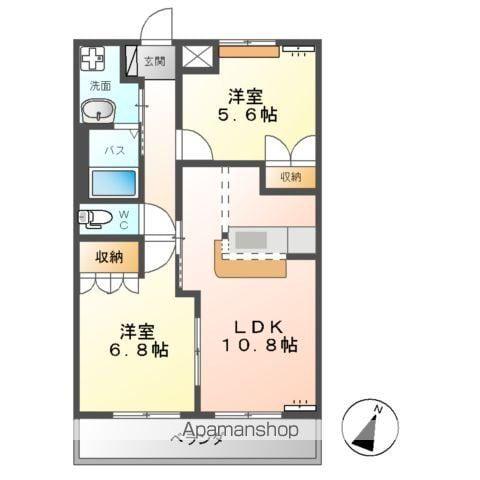 ルミナス・ビアン(2LDK/2階)の間取り写真