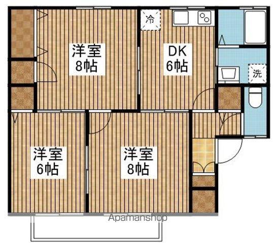 セジュール花菱A棟(3DK/1階)の間取り写真