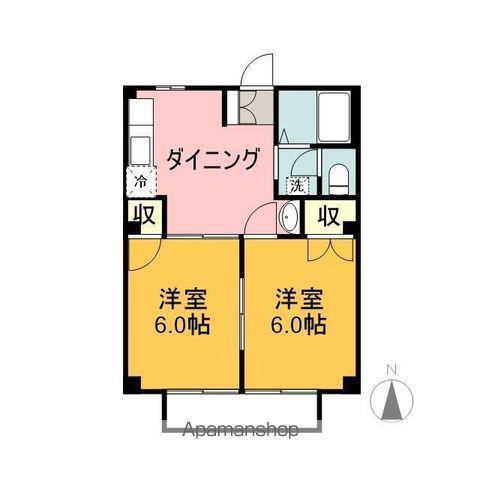 ニューシティ平松(2DK/2階)の間取り写真