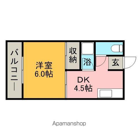 ハッピーハイツ大保A棟(1DK/1階)の間取り写真
