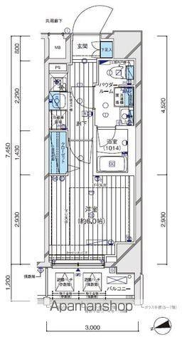 メインステージ横濱阪東橋(1K/9階)の間取り写真
