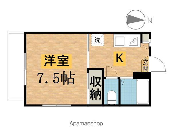 ヒルトップファースト(1K/2階)の間取り写真