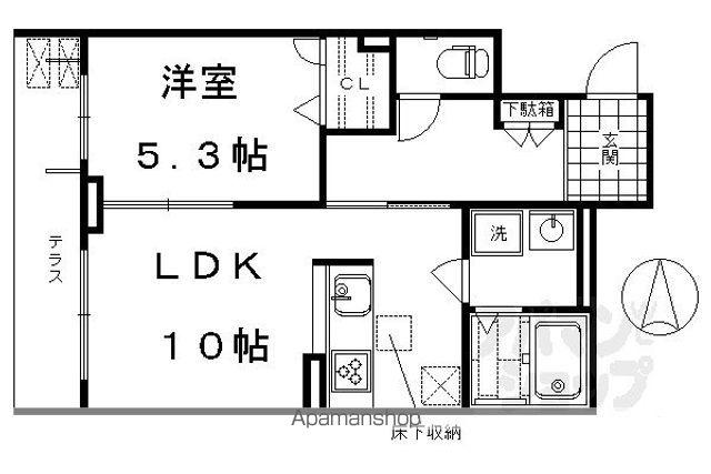 シャーメゾン東浅井(1LDK/1階)の間取り写真