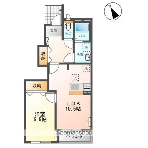メゾンきたたかた(1LDK/1階)の間取り写真