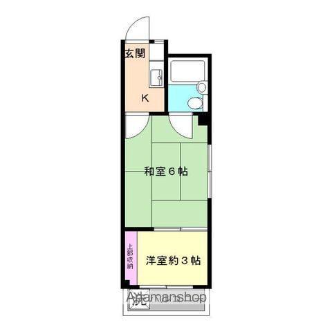 コーポシルク(2K/2階)の間取り写真