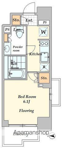 レジディア新宿イースト3(1K/2階)の間取り写真