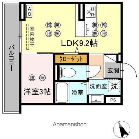 グランドメゾン大内町(1LDK/2階)の間取り写真