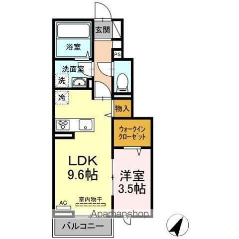 ラ・グランディール(1LDK/1階)の間取り写真