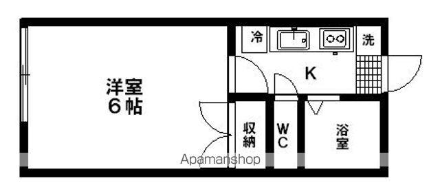 ビレッジ柏木(1K/1階)の間取り写真