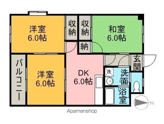 船木ハイツ(3DK/3階)の間取り写真