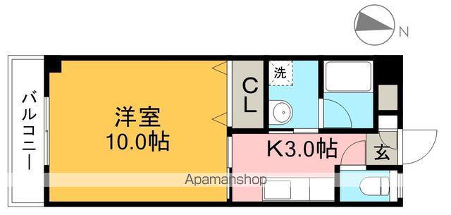 メゾンロンドゥ・トワ(1K/1階)の間取り写真