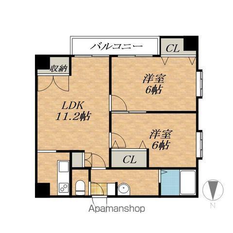 帯広16丁目ビル(2LDK/3階)の間取り写真