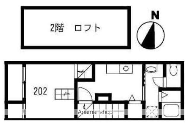 カンステレイションⅣ(1DK/2階)の間取り写真