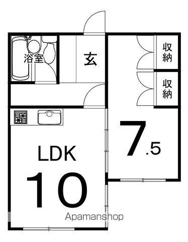 フジモトビル(1LDK/5階)の間取り写真