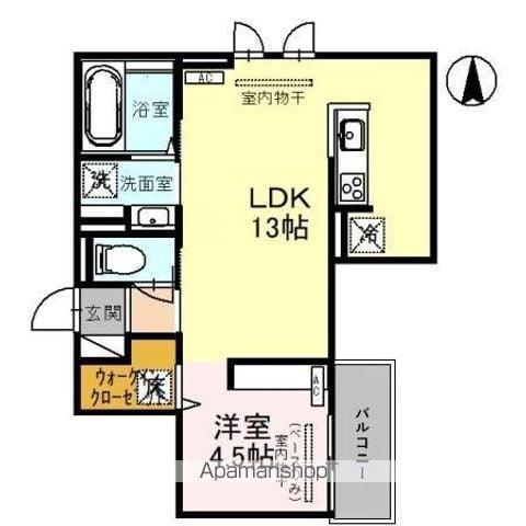 DーRESIDENCE諸江町HELZ(1LDK/1階)の間取り写真
