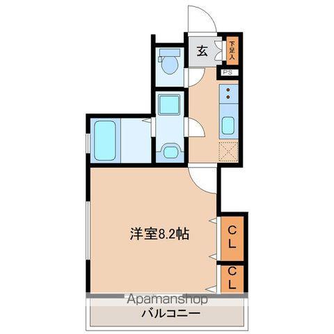 カサアルティスⅡ(1K/1階)の間取り写真