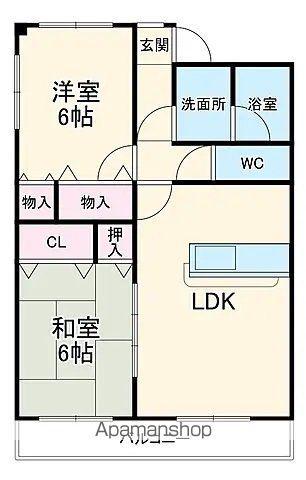 パークメゾン森本(2LDK/2階)の間取り写真