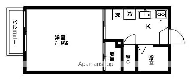 レジデンス樹(1K/2階)の間取り写真