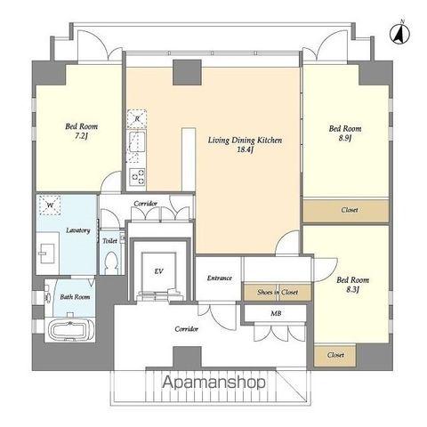 QU4TTRO ARCA 九段(2SLDK/3階)の間取り写真