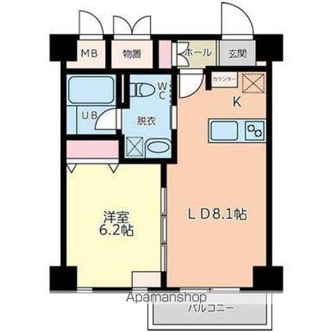 KAYA SUMI TOPIA(1LDK/4階)の間取り写真