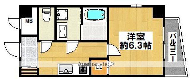 ル・クール住吉大社(1K/8階)の間取り写真