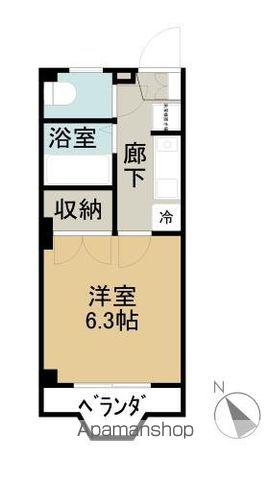 ニュー和仙(1K/3階)の間取り写真