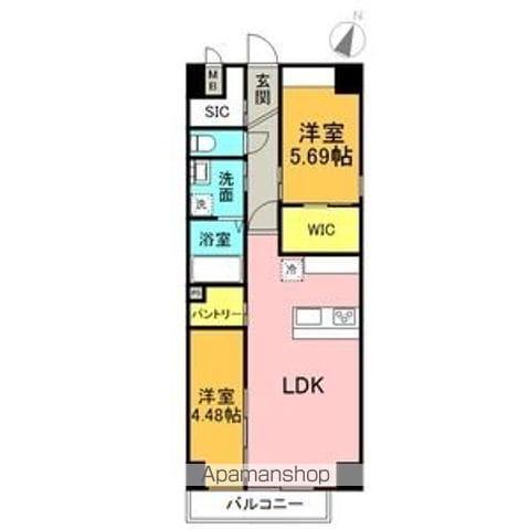 アーチレジデンス川名駅前(2LDK/5階)の間取り写真